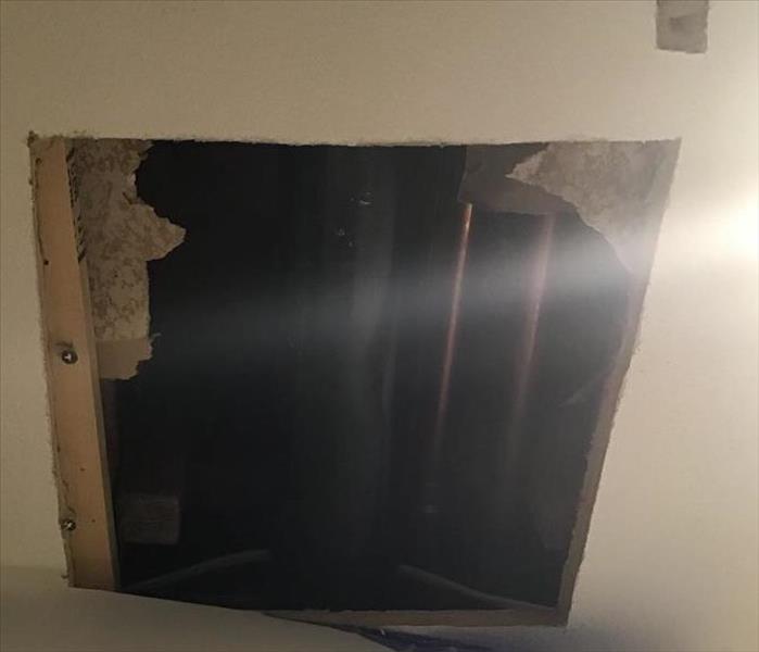 Affected area removed from ceiling